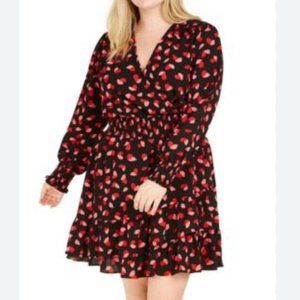 MICHAEL Michael Kors Falling Petals Smock Waist Long Sleeve Dress